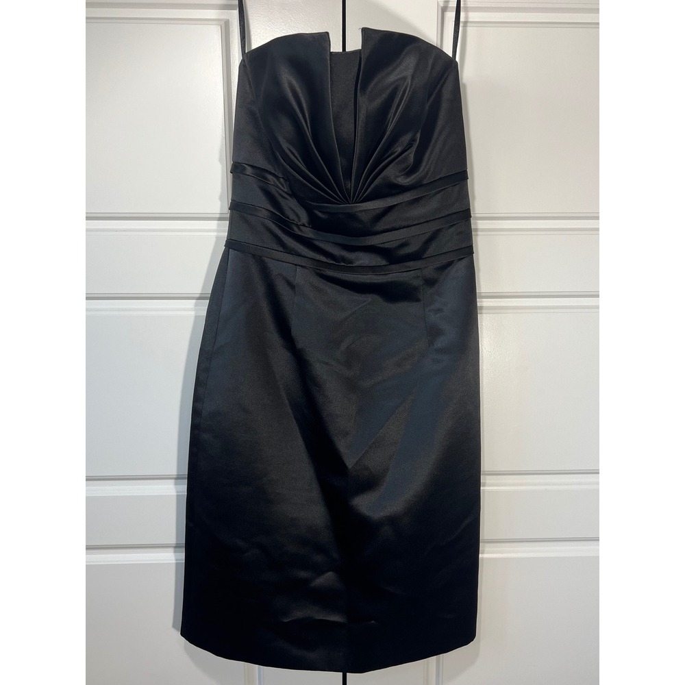 White House Black Market Black Strapless Dress Cocktail Party Prom Size 0 XXS